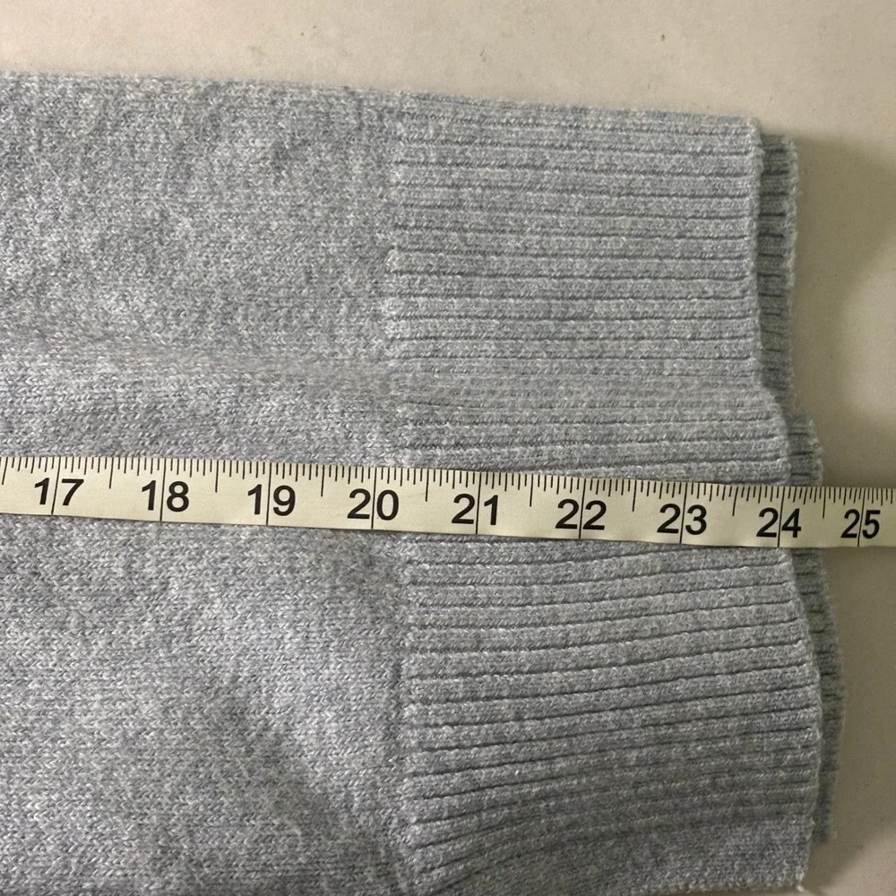 LOFT Womens Mock Neck Sweater Light Blue Gray L/S Cotton Blend Small Cozy Soft